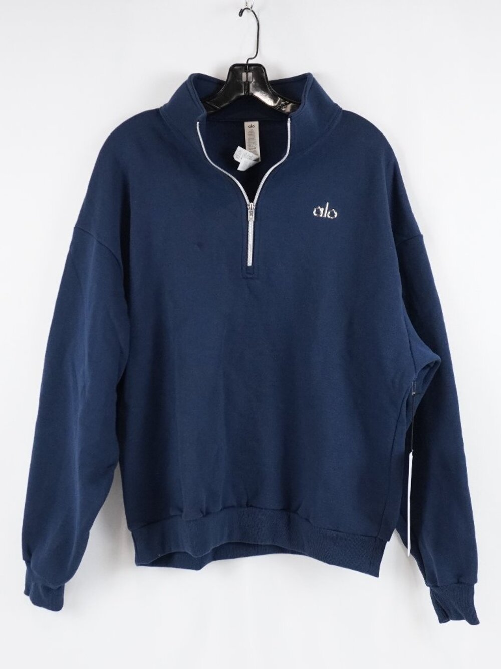 Alo Yoga Accolade 1/4 Zip Pullover Sweatshirt In Navy - Women's Size Medium